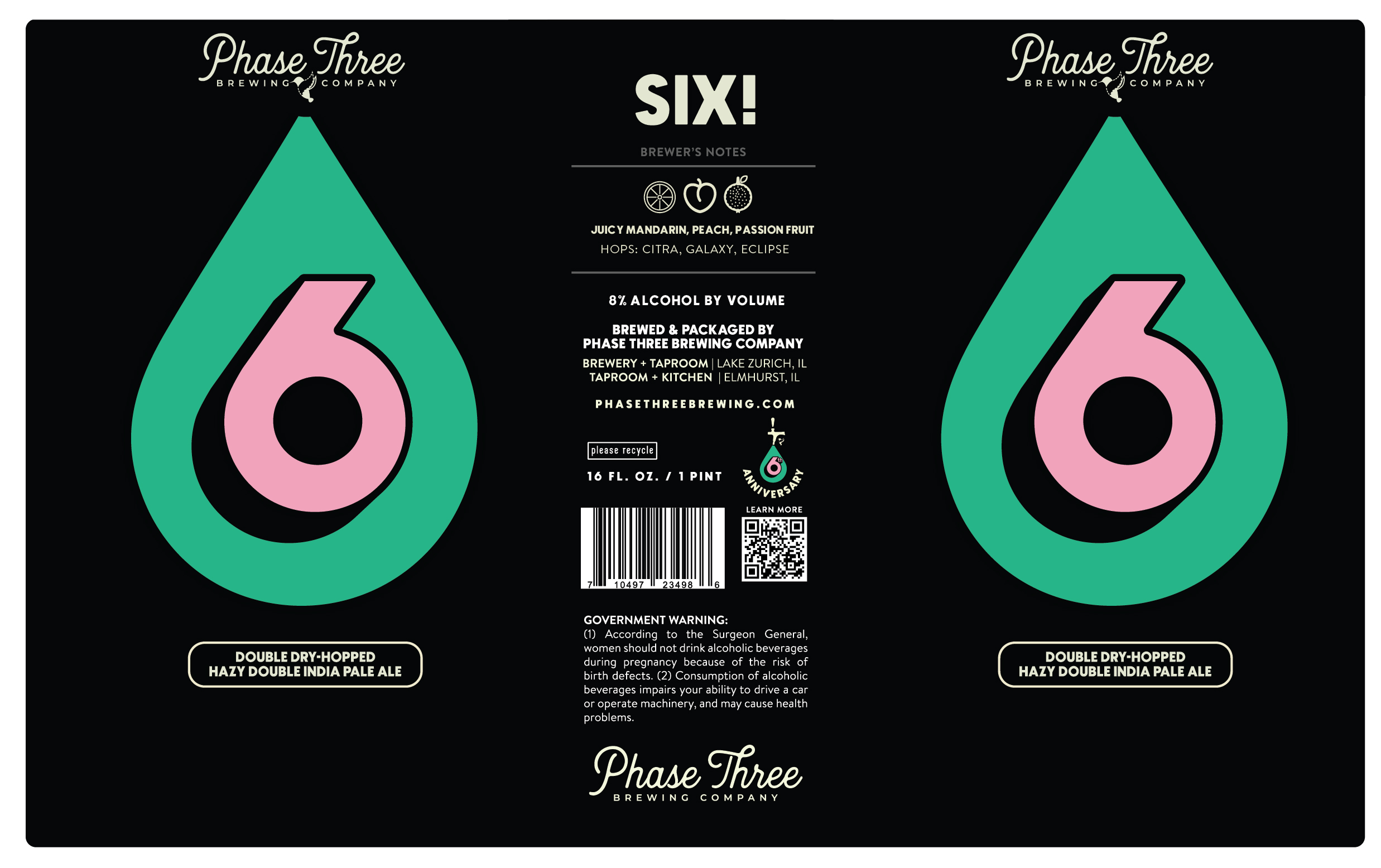 TABC label artwork for Six