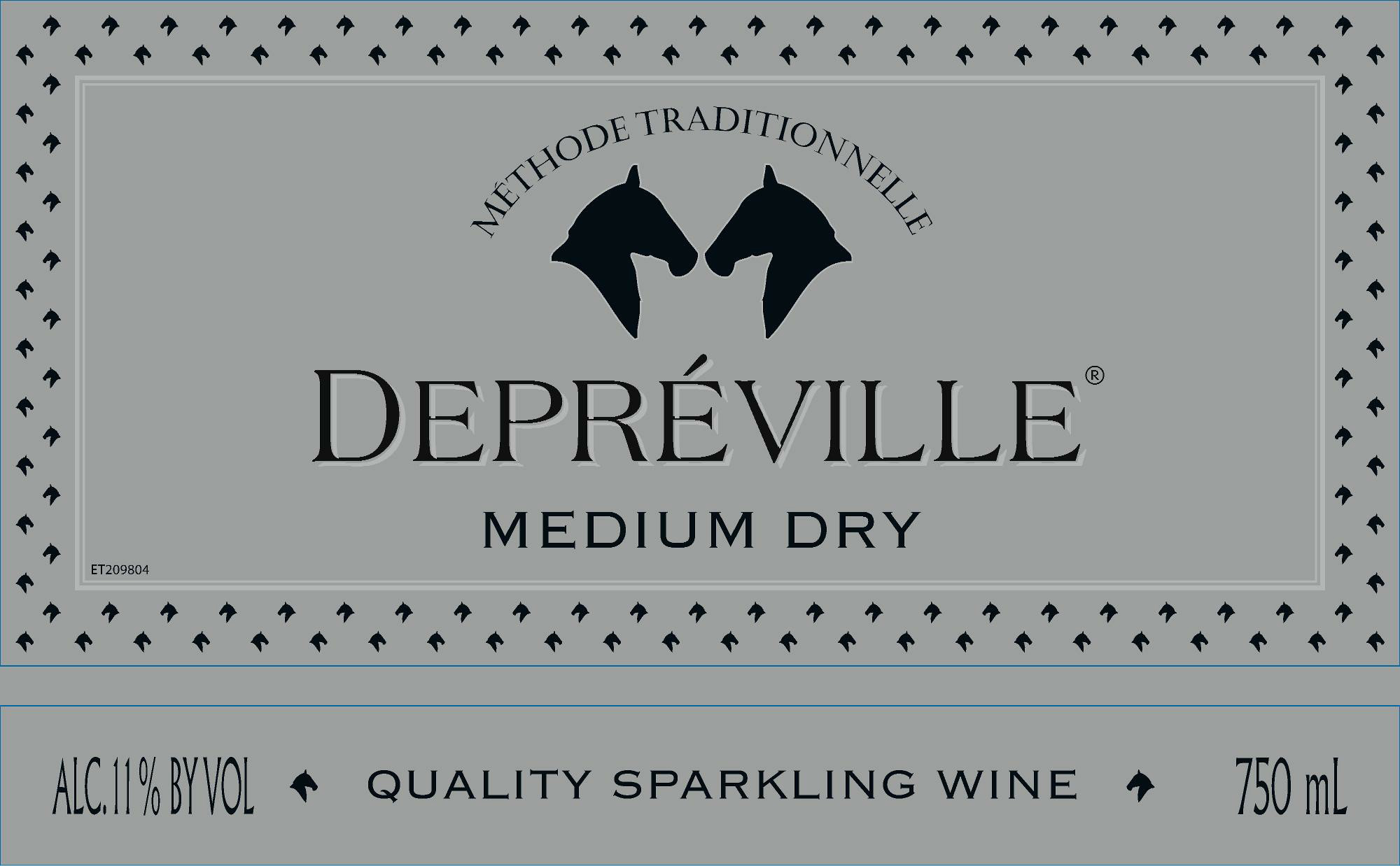 TABC label artwork for Depreville Medium Dry Sparkling Wine