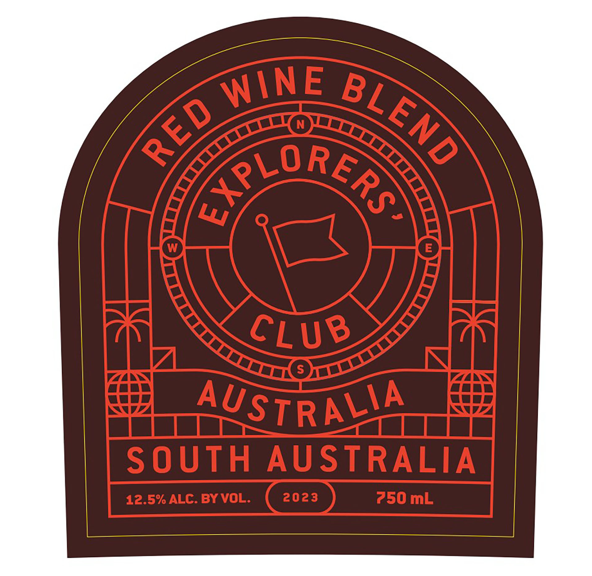 TABC label artwork for Explorers' Club Red Blend
