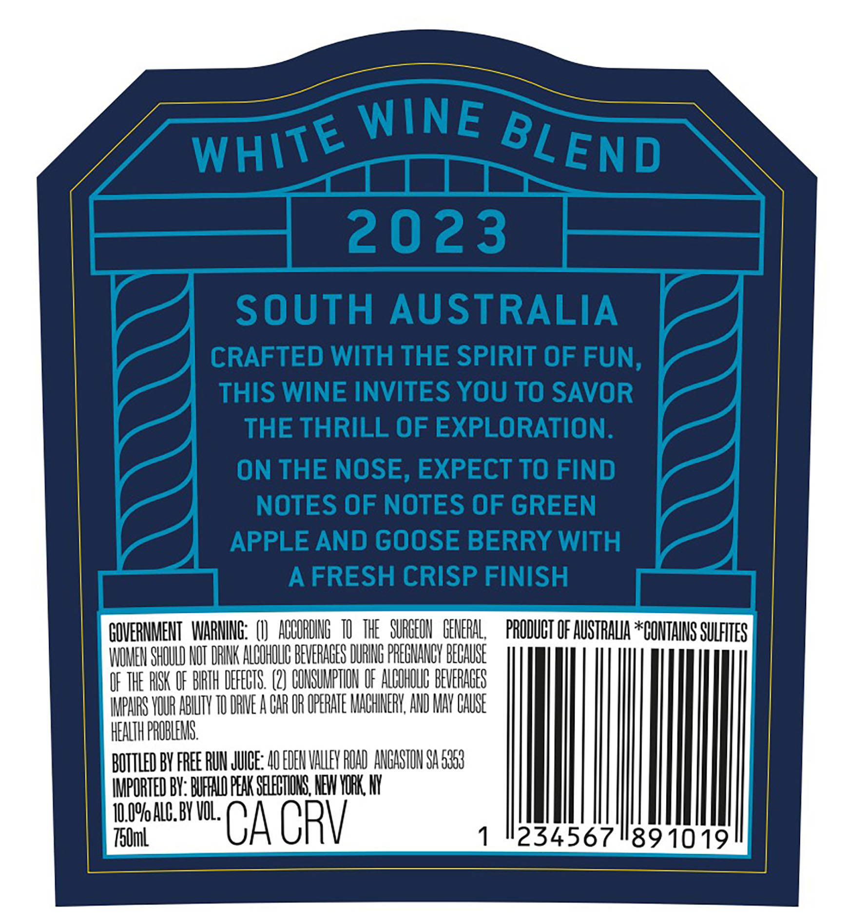 TABC label artwork for Explorers' Club White Blend