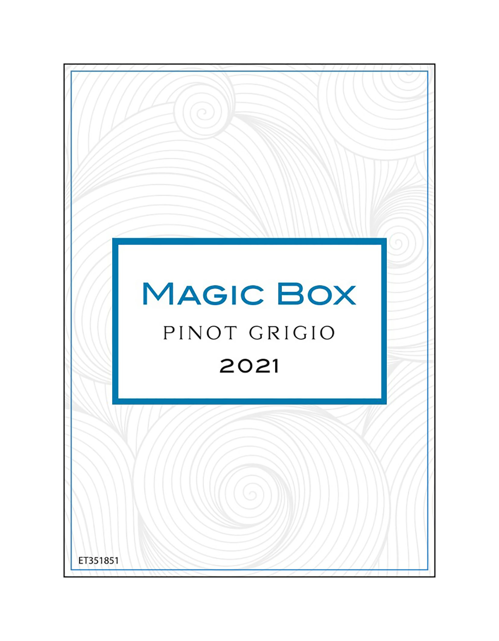 TABC label artwork for Magic Box Pinot Grigio (187ml)