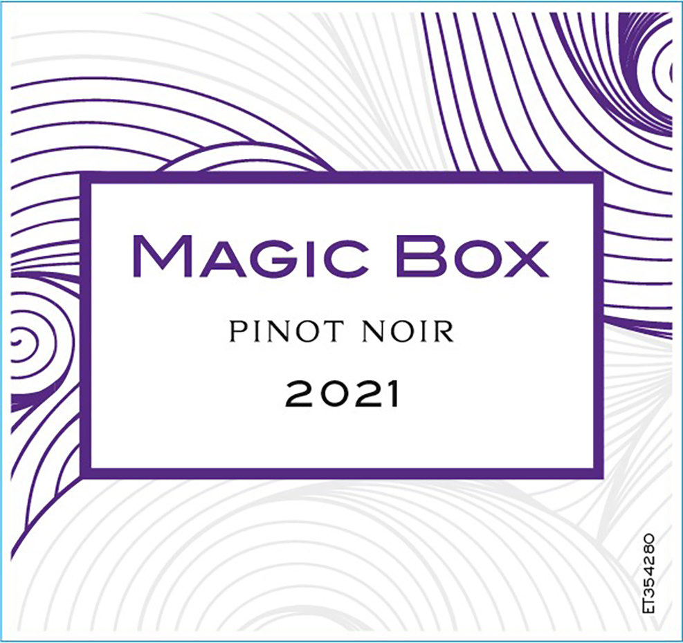 TABC label artwork for Magic Box Pinot Noir (187ml)