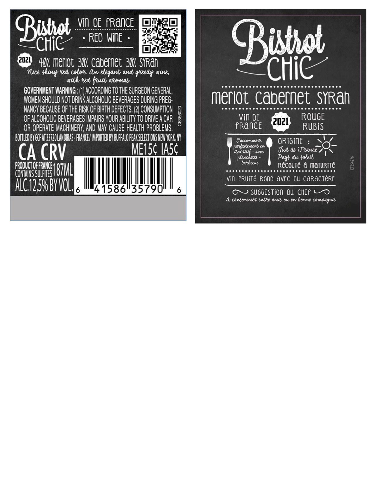 TABC label artwork for Bistro Chic Red Blend