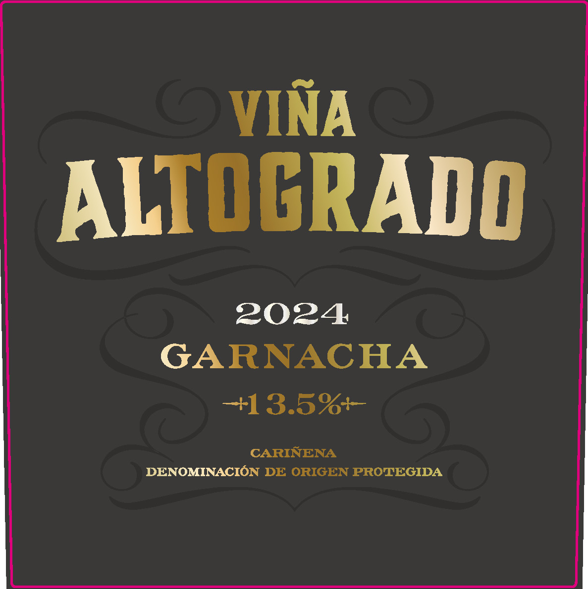 TABC label artwork for Vina Altogrado Carinena Garnacha Red Wine, Spain