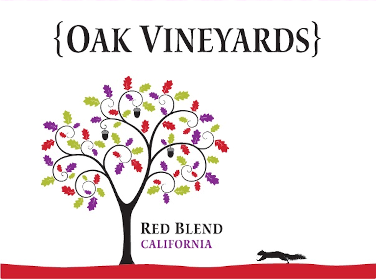 TABC label artwork for Oak Vineyards Red Wine Blend California