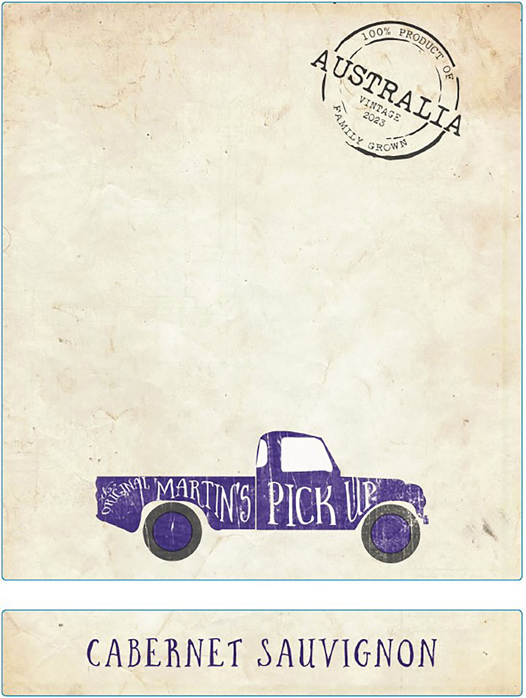 TABC label artwork for Martin's Pick Up Cabernet