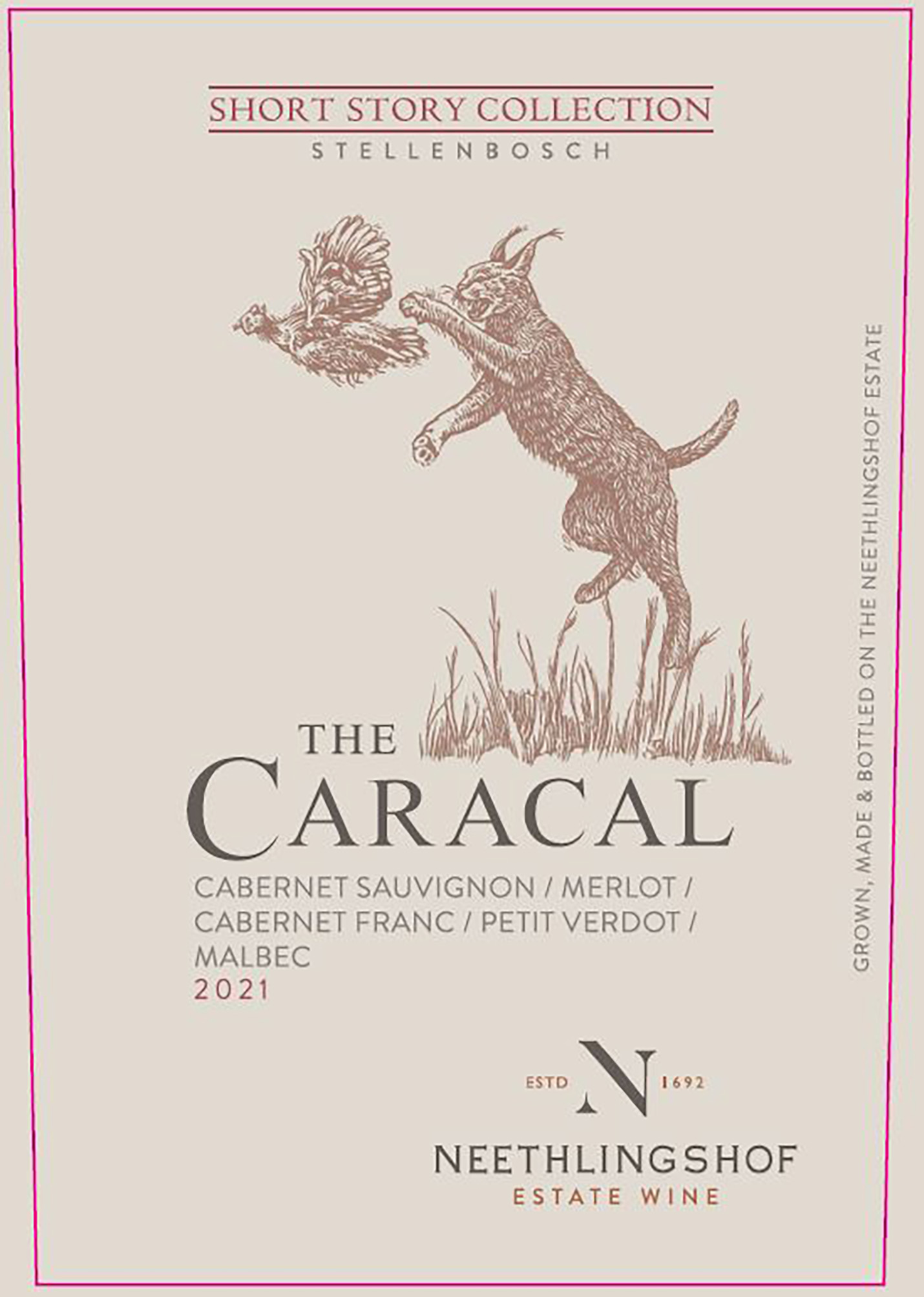 TABC label artwork for Neethlingshof The Caracal Red
