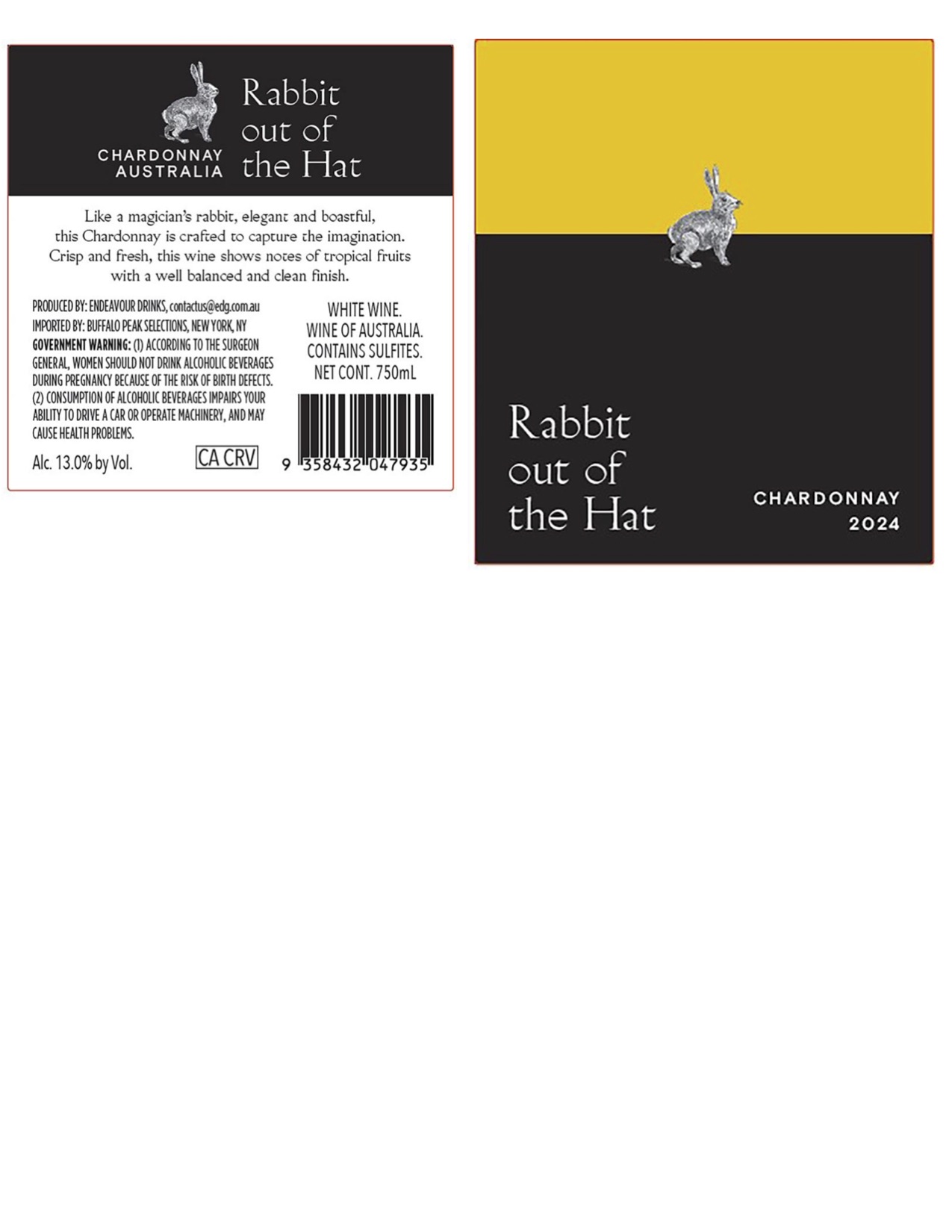 TABC label artwork for Rabbit Out Of The Hat Chardonnay