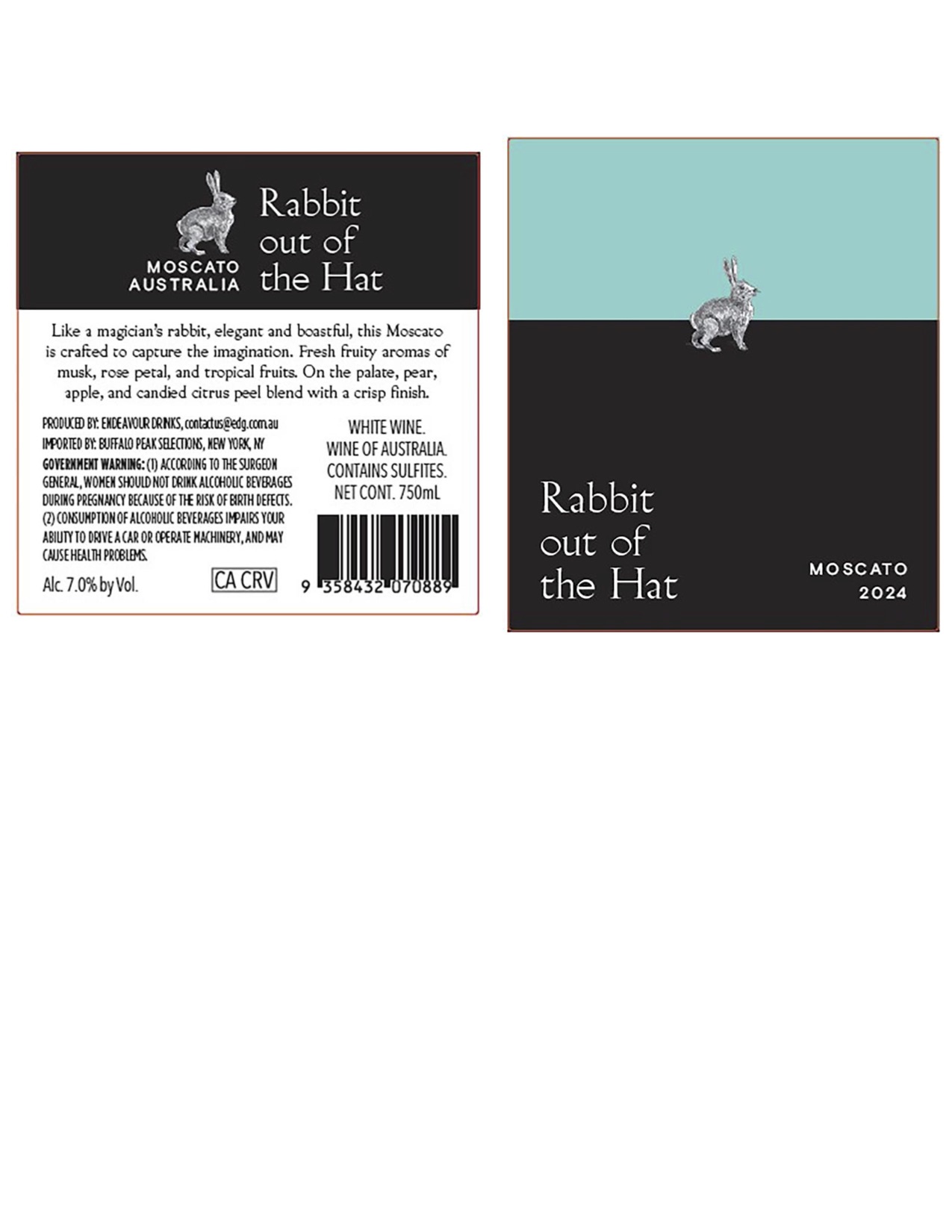TABC label artwork for Rabbit Out Of The Hat Moscato