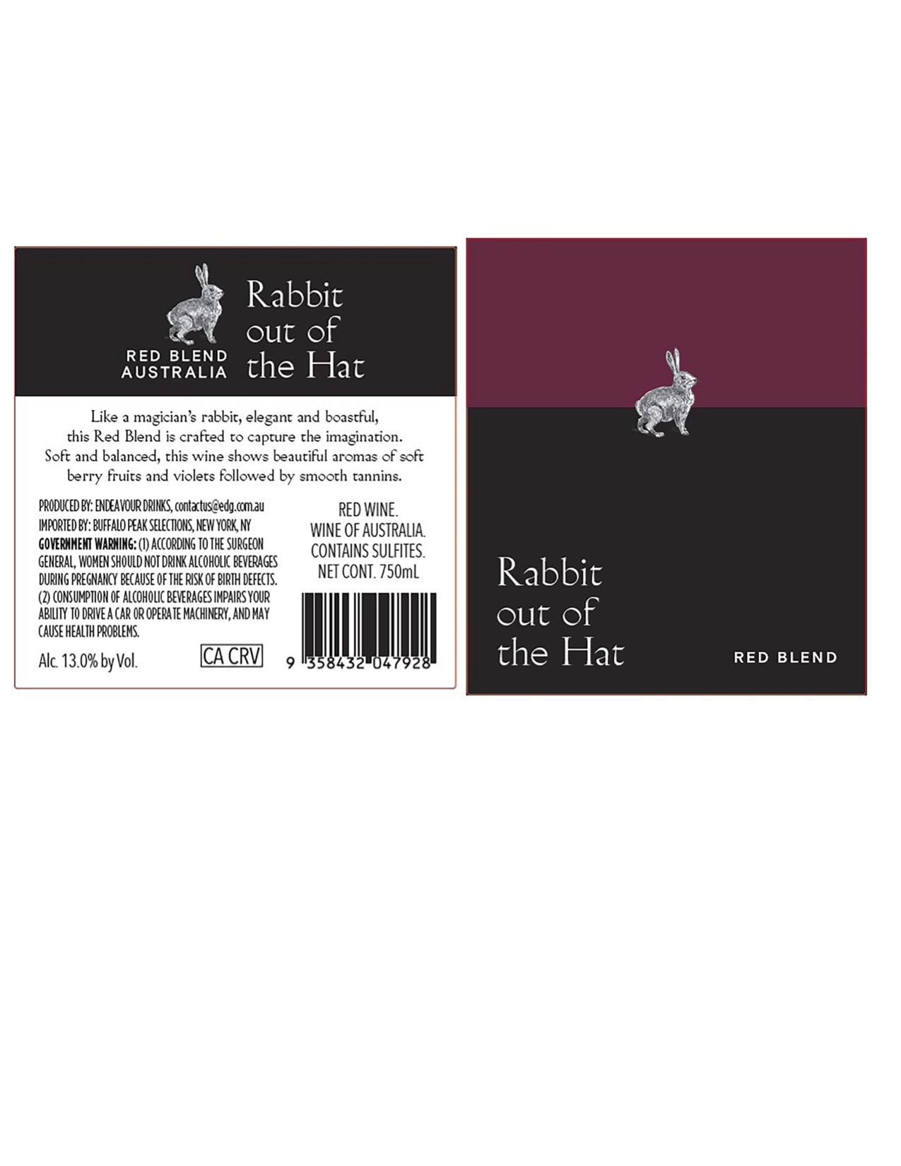 TABC label artwork for Rabbit Out of The Hat Red Blend