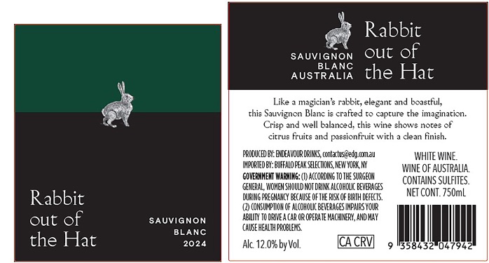 TABC label artwork for Rabbit Out of The Hat Sauvignon Blanc