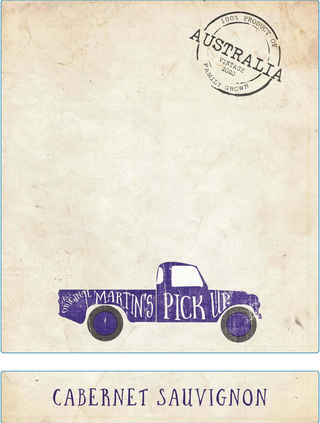 TABC label artwork for Martin's Pick Up Cabernet