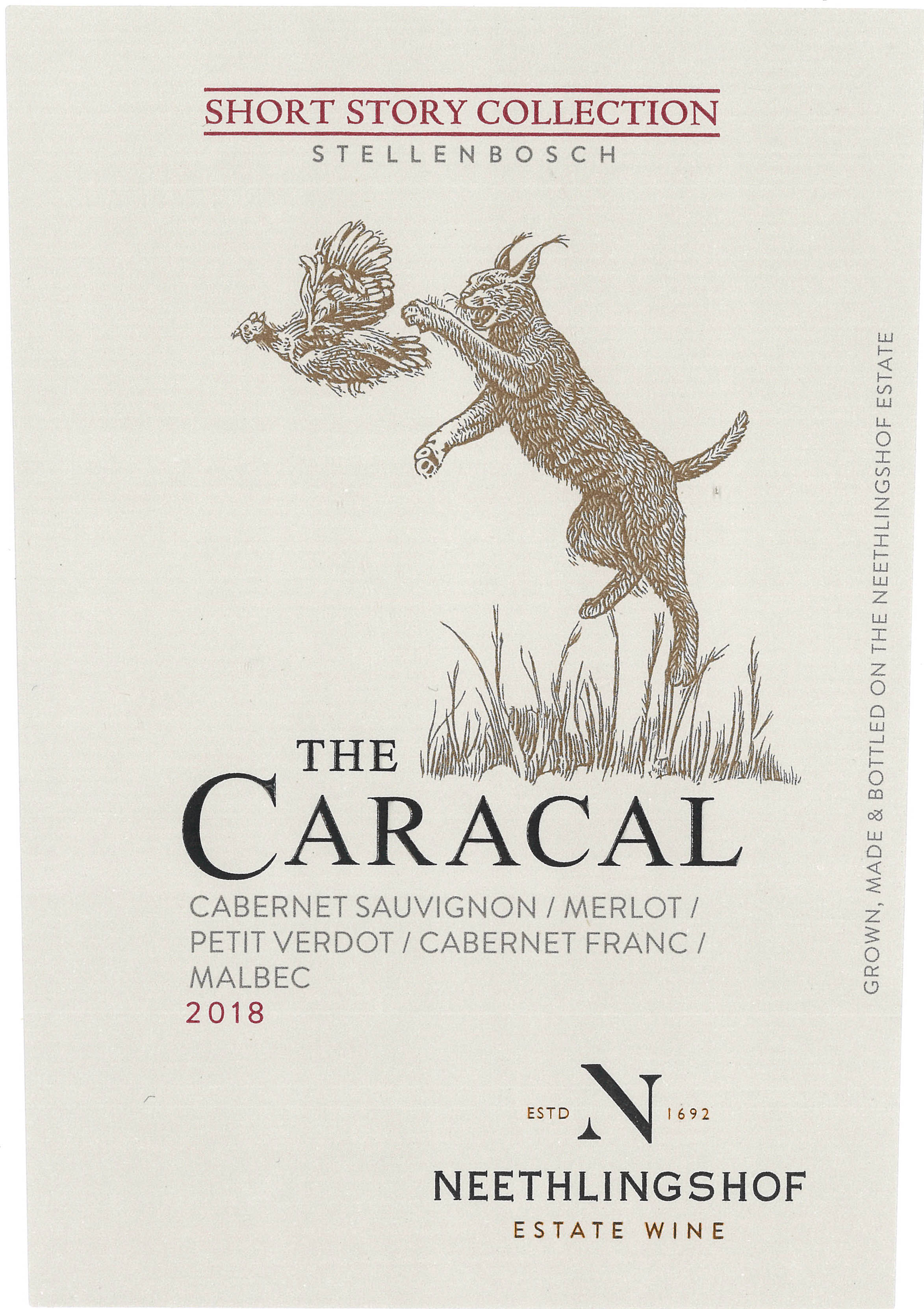 TABC label artwork for Neethlingshof The Caracal Red
