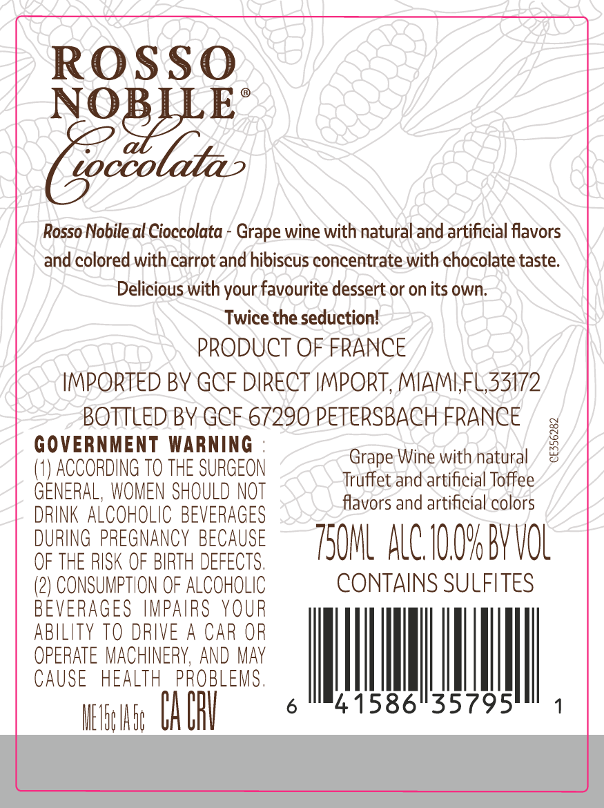 TABC label artwork for Nobile Rosso al Cioccolata