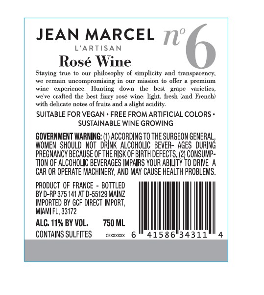 TABC label artwork for Jean Marcel l'Artisan le Rose Fizzy