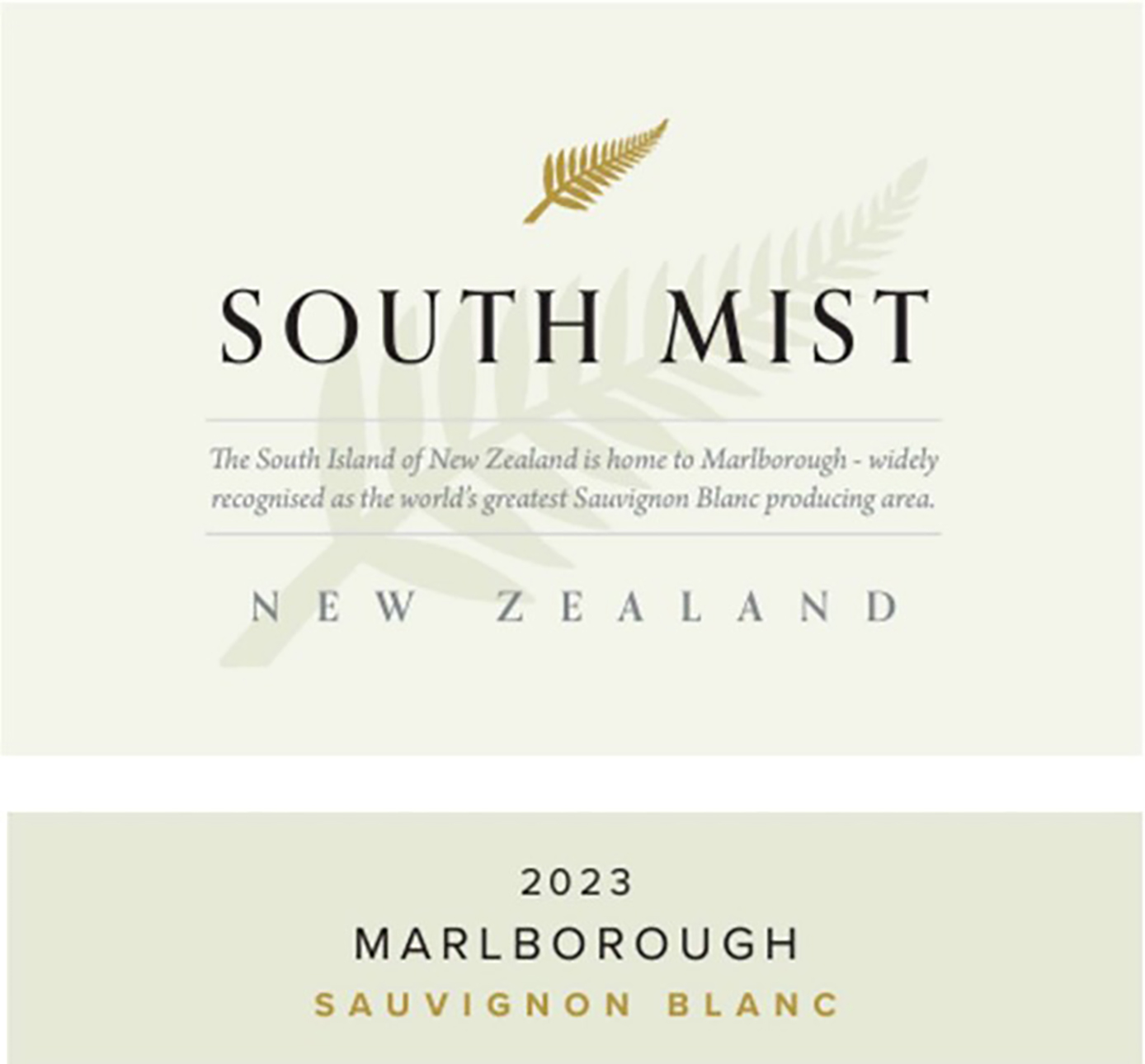 TABC label artwork for South Mist Marlborough Sauvignon Blanc
