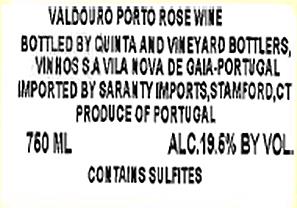 TABC label artwork for Porto Valdouro Rose
