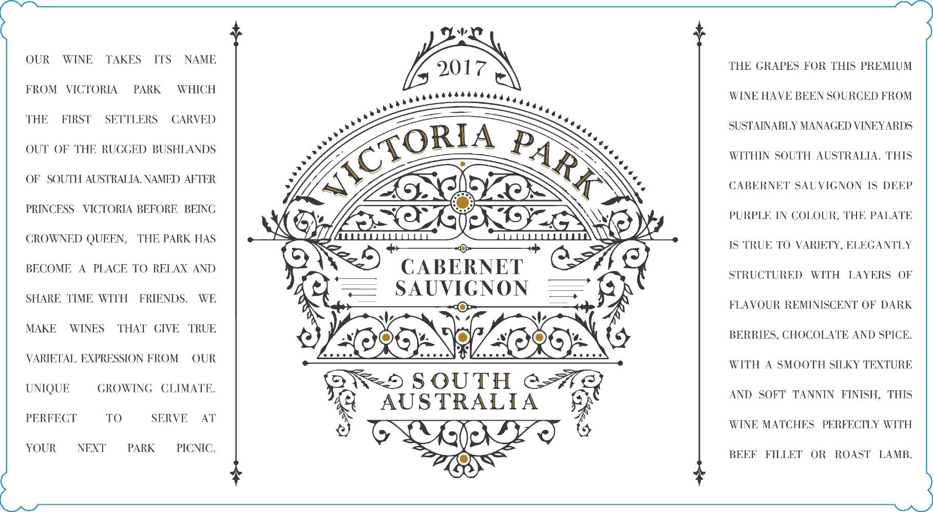 TABC label artwork for Victoria Park Cabernet Sauvignon by Yalumba