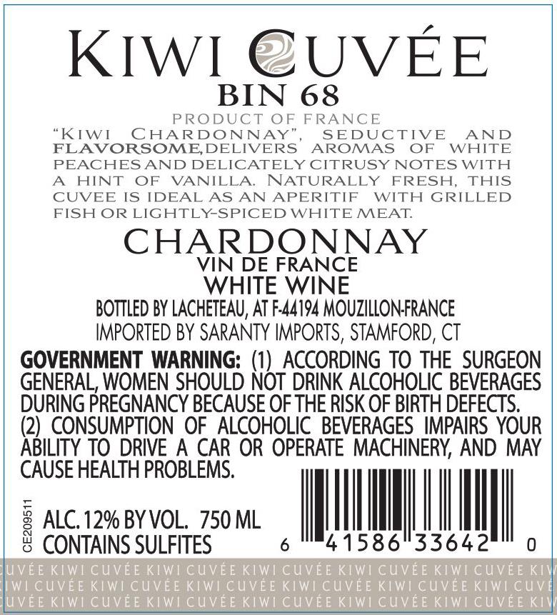 TABC label artwork for Kiwi Cuvee Chardonnay