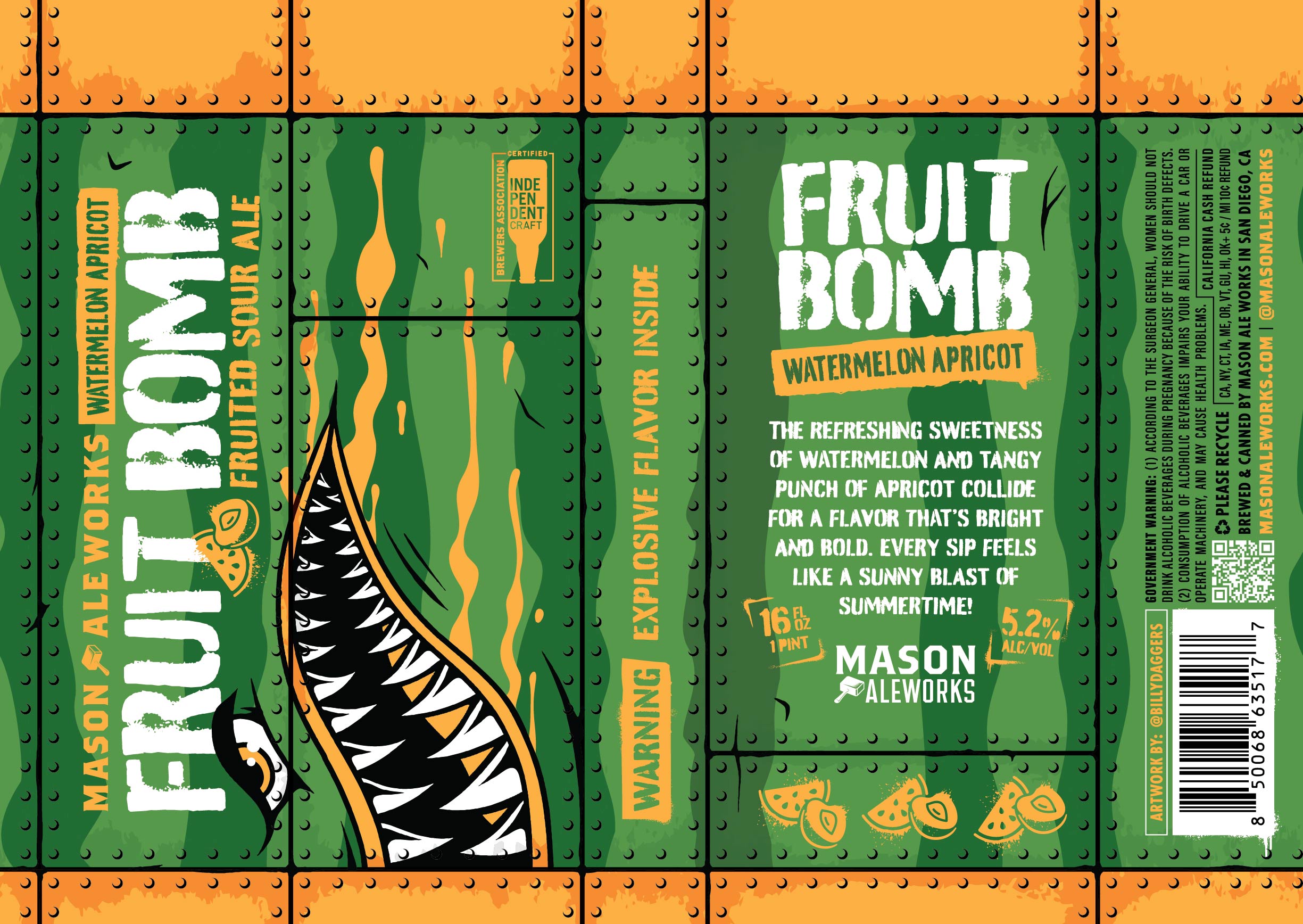 TABC label artwork for MASON ALE WORKS FRUIT BOMB: WATERMELON APRICOT