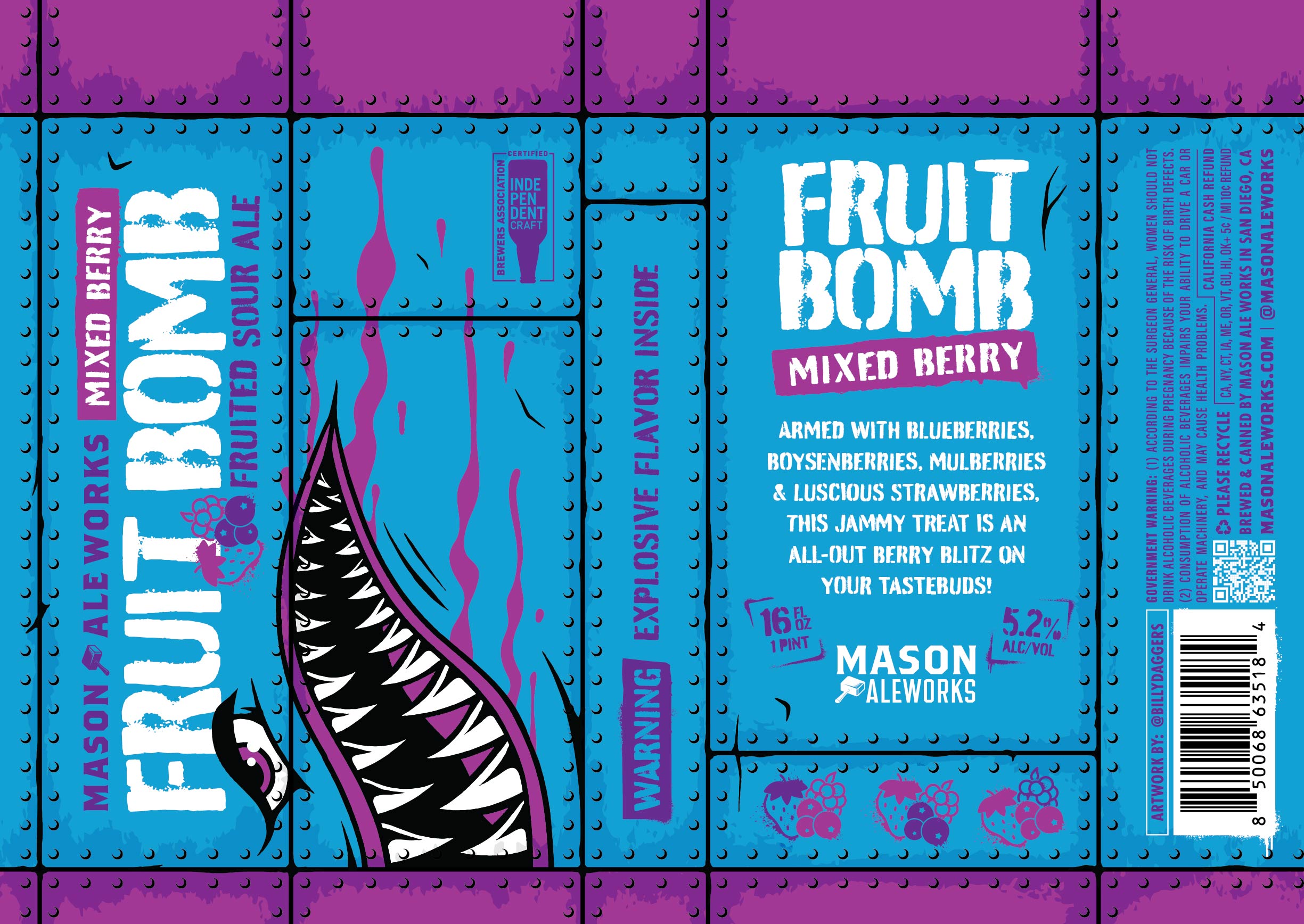 TABC label artwork for MASON ALE WORKS FRUIT BOMB: MIXED BERRY
