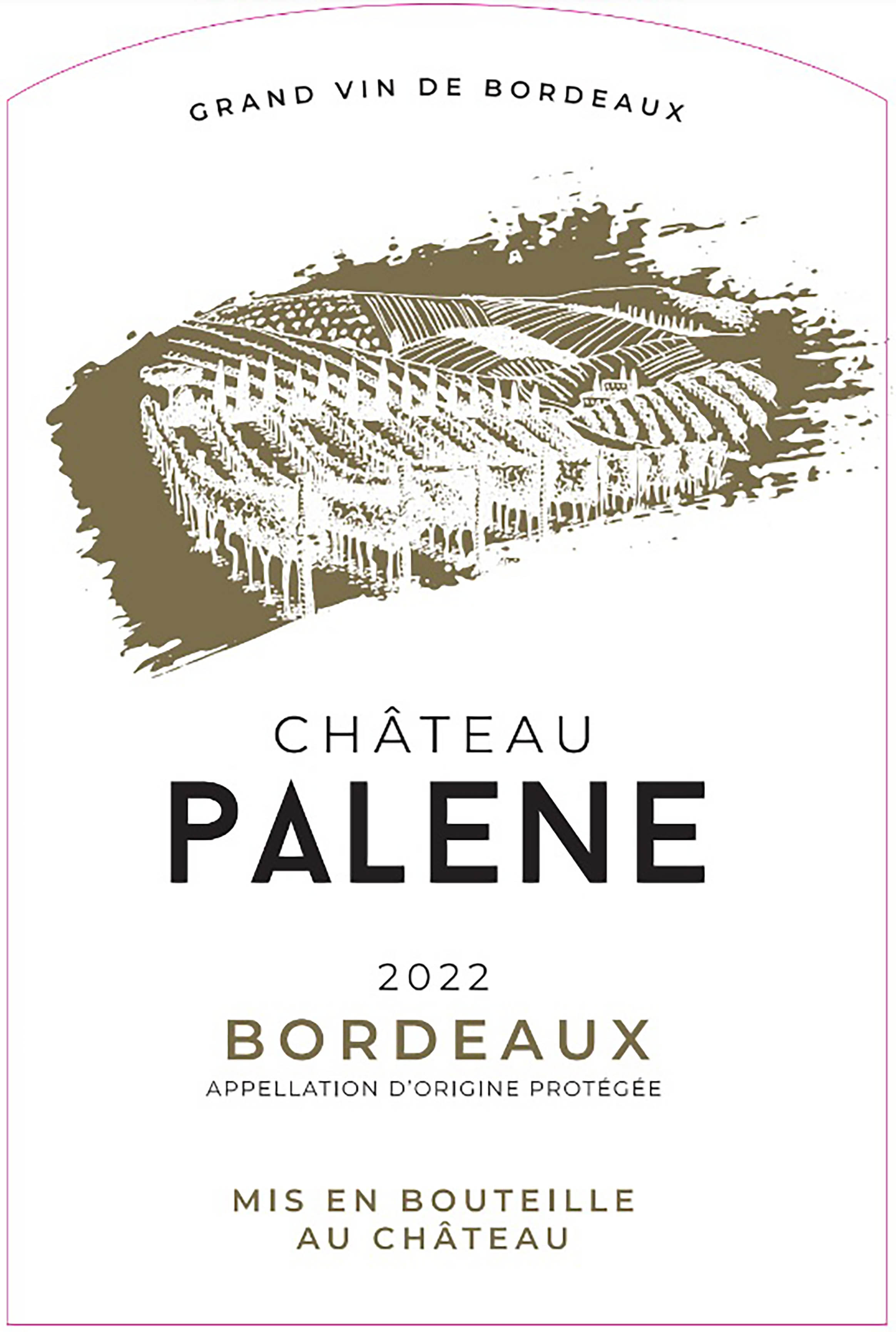 TABC label artwork for Chateau Palene White Bordeaux