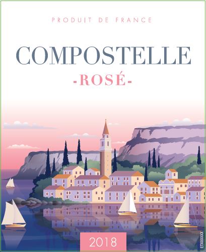 TABC label artwork for Compostelle Rose