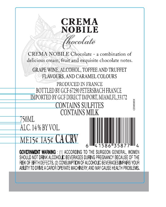 TABC label artwork for Nobile Crema Chocolate
