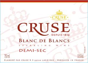 TABC label artwork for Cruse Demi Sec Sparkling Wine