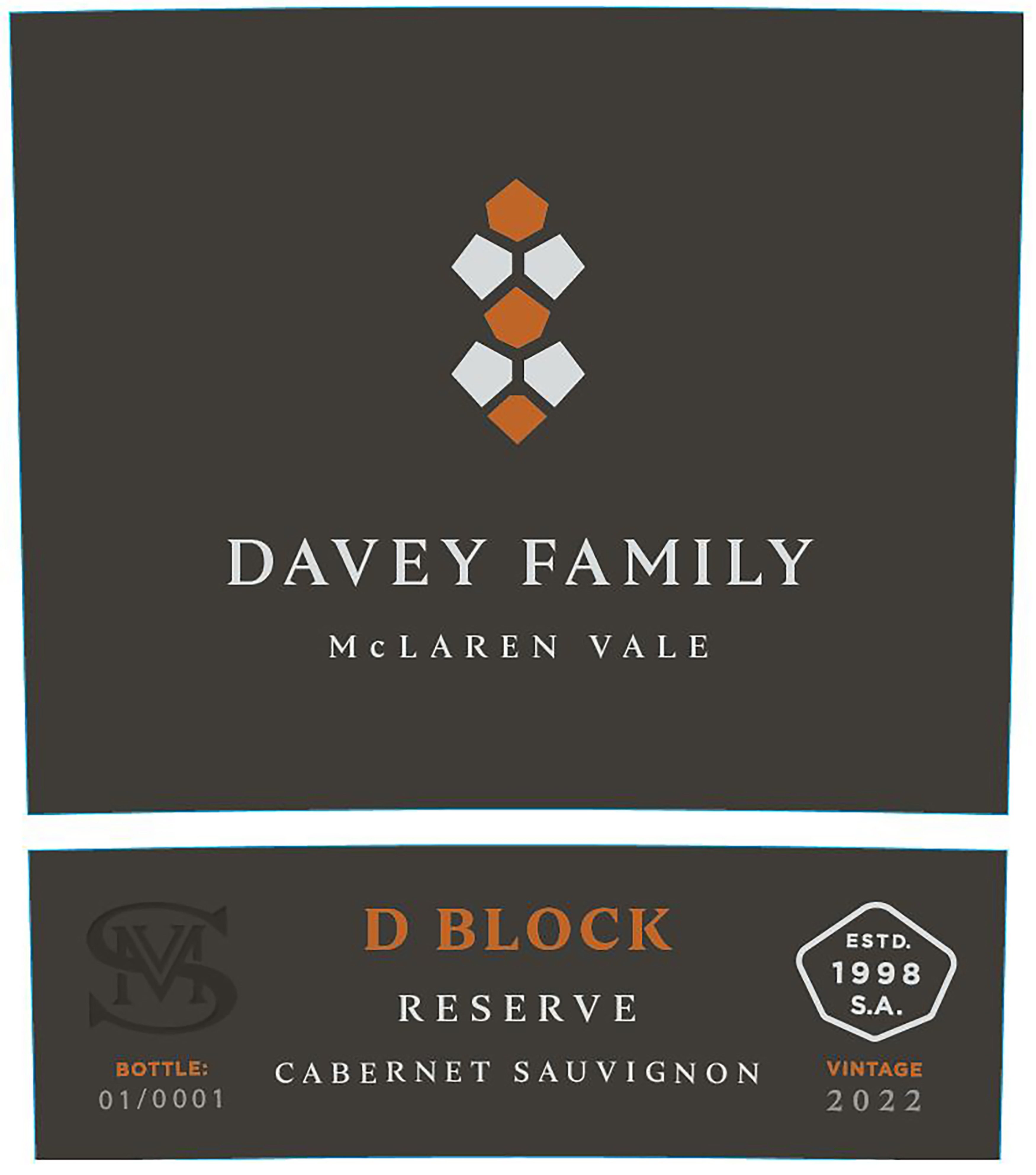 TABC label artwork for Davey Family Cabernet D Block