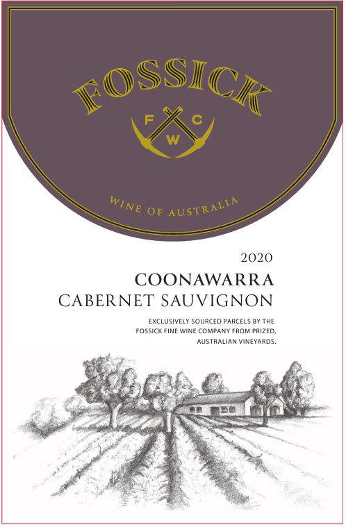 TABC label artwork for Fossick Coonawarra Cabernet Sauvignon