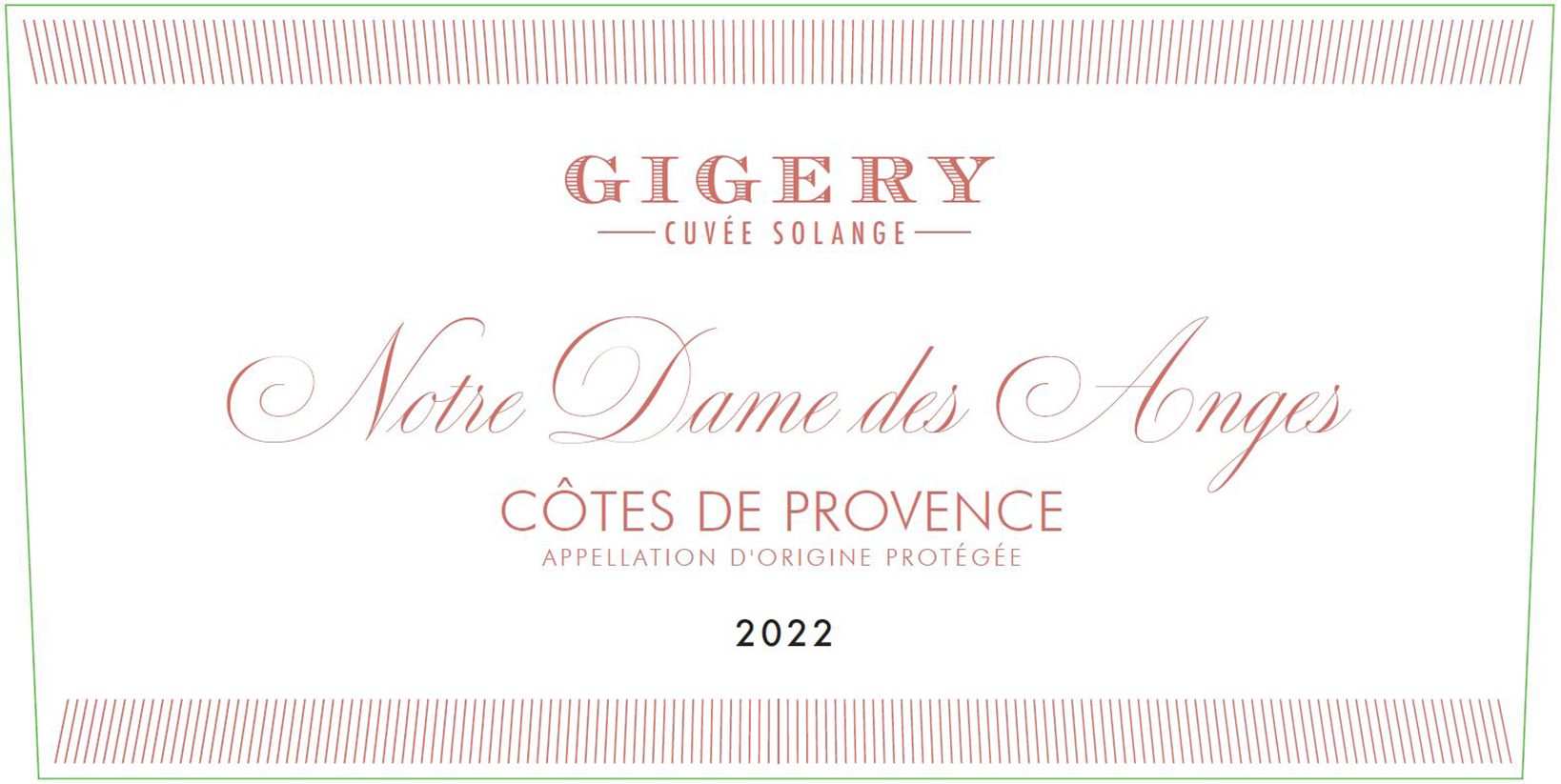 TABC label artwork for Chateau Gigery 'Notre Dame des Anges' Cotes de Provence Rose