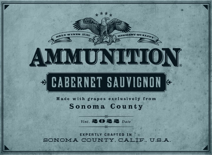 TABC label artwork for Ammunition Cabernet Sauvignon Sonoma County