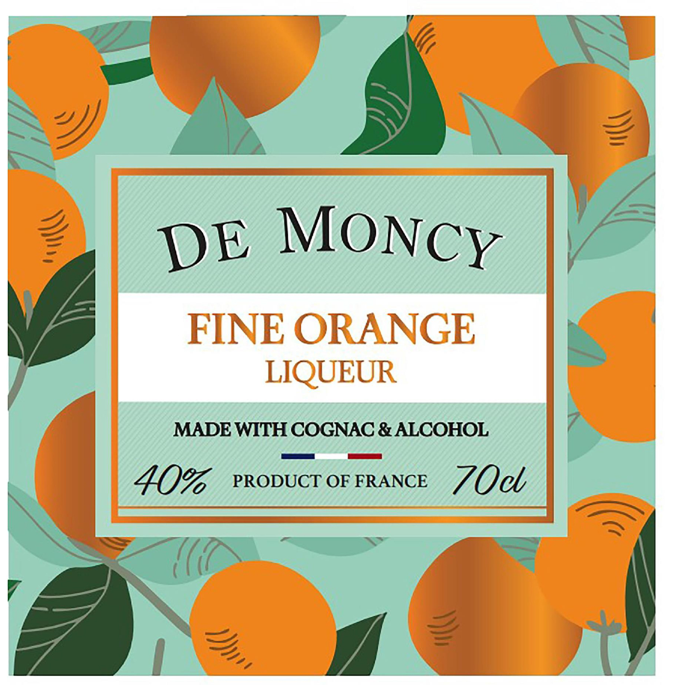 TABC label artwork for De Moncy Orange Liqueur