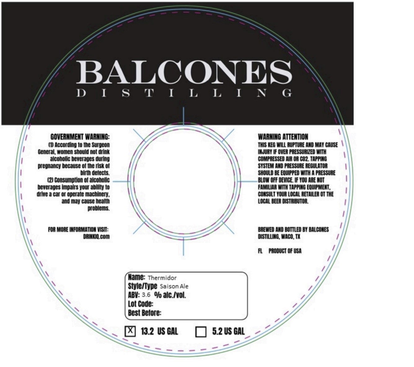 TABC label artwork for Balcones Thermidor Saison Ale