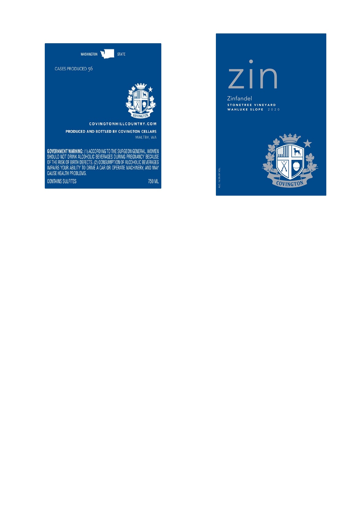 TABC label artwork for COVINGTON ZIN