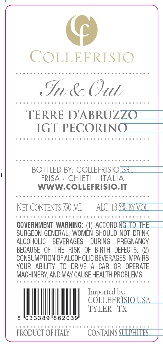 TABC label artwork for Collefrisio Pecorino