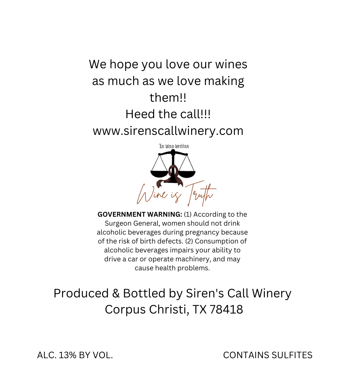 TABC label artwork for Vixen Viognier