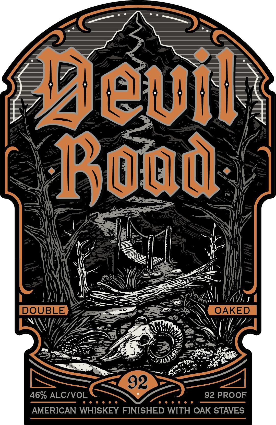 TABC label artwork for Devil Road Double Oaked American Whiskey