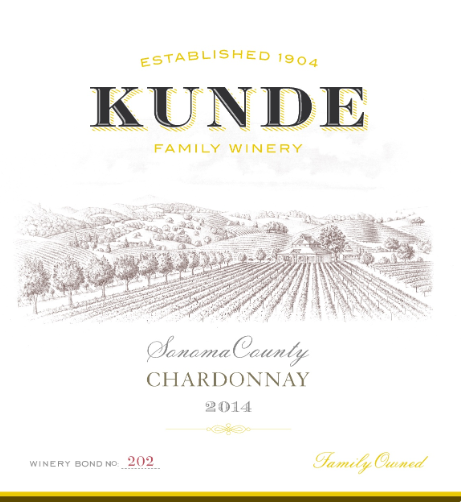 TABC label artwork for Kunde Chardonnay Sonoma County