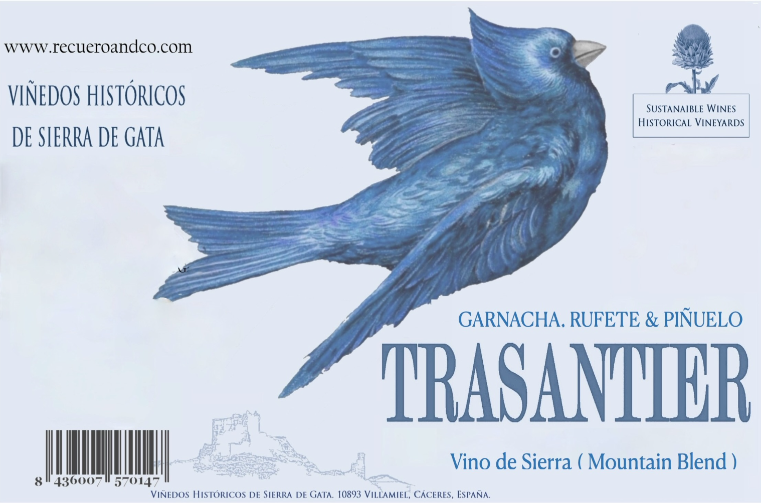 TABC label artwork for Trasantier Garnacha Rufete Pinuelo Vino De La Terra De Castilla