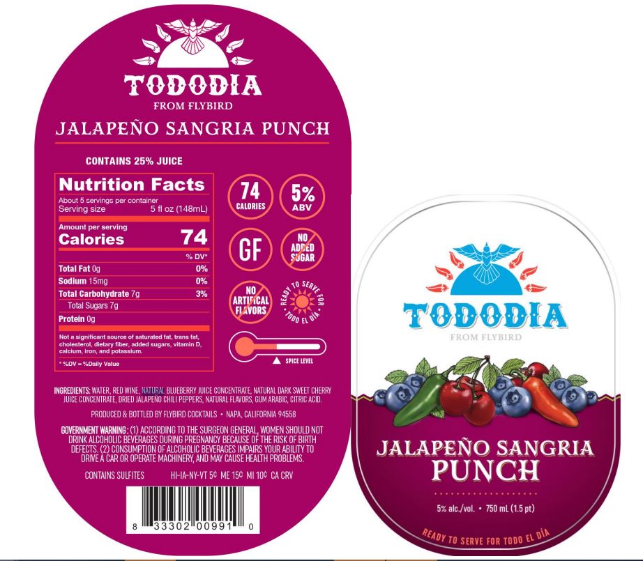 TABC label artwork for TODODIA JALAPENO SANGRIA PUNCH
