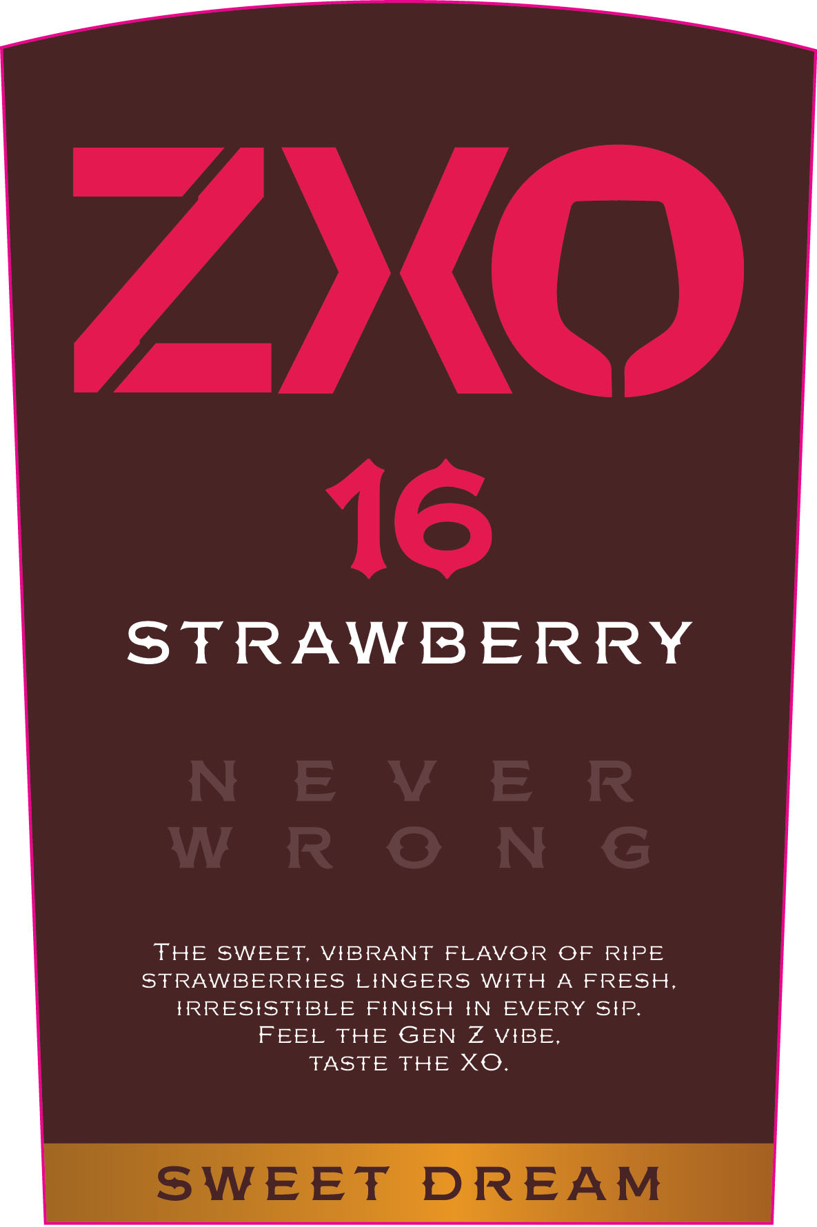 TABC label artwork for ZXO STRAWBERRY