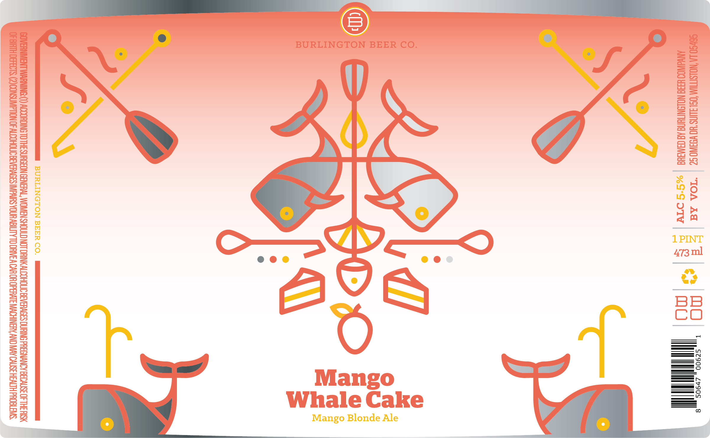 TABC label artwork for Mango Whale Cake