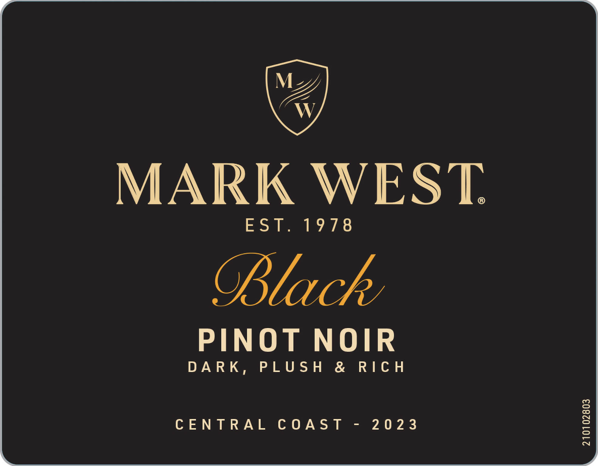 TABC label artwork for Mark West Pinot Noir Black Central Coast