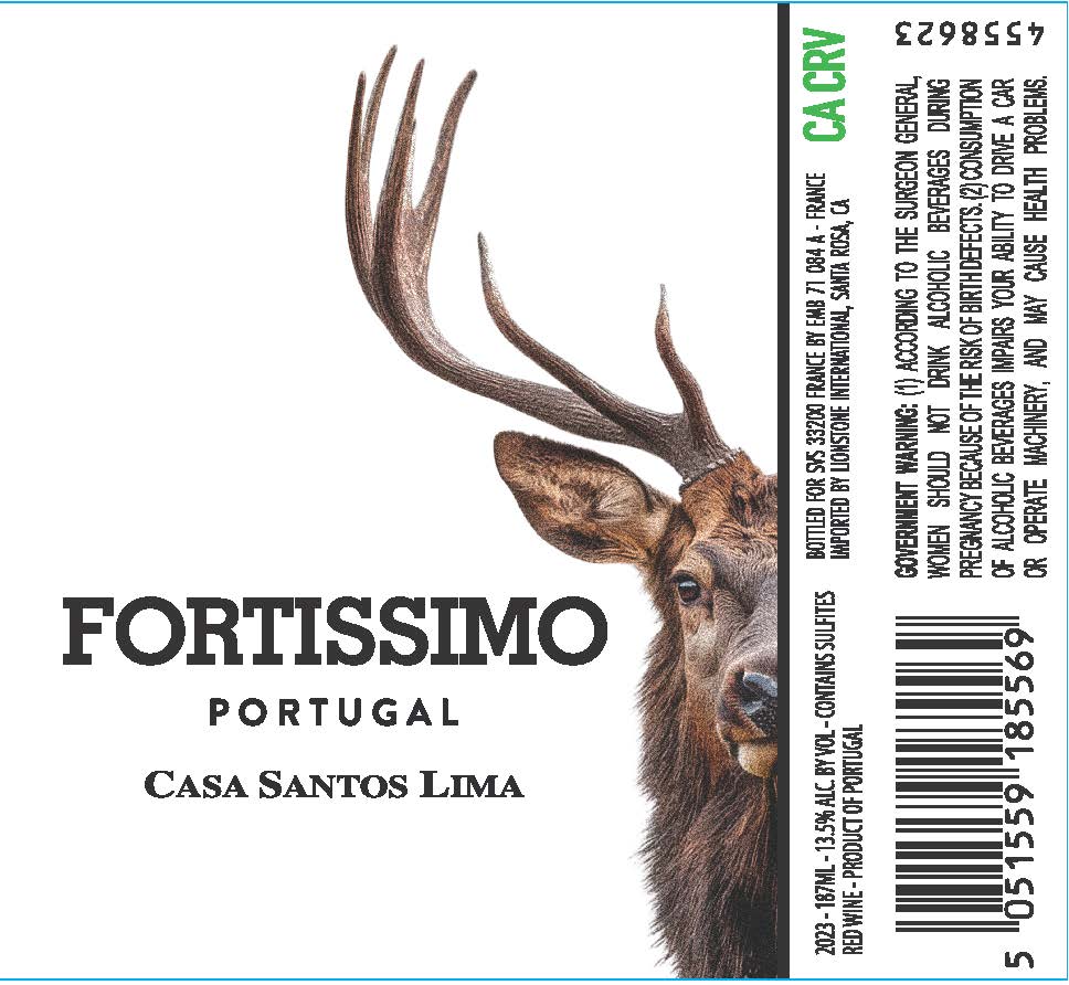 TABC label artwork for Fortissimo Red Wine, Portugal