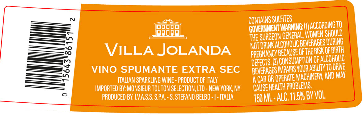 TABC label artwork for VILLA JOLANDA TOUTON HALLOWEEN 2025