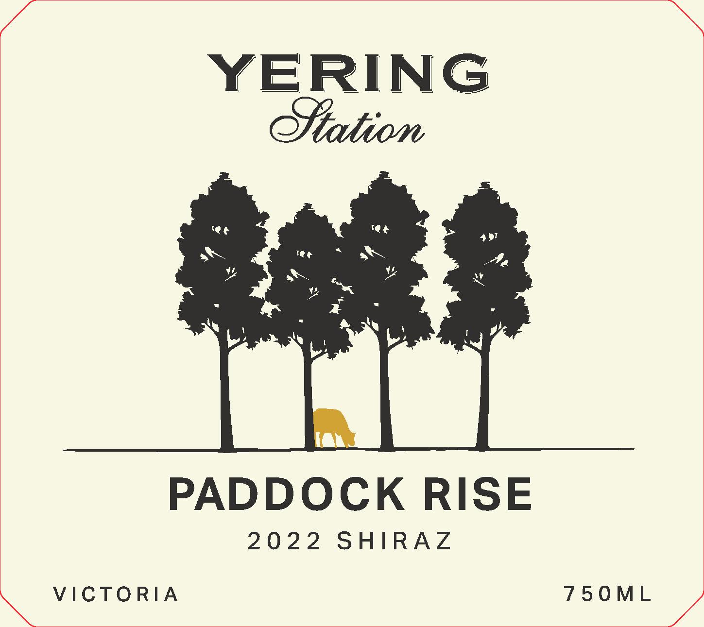 TABC label artwork for Yering Station Paddock Rise Shiraz 2022