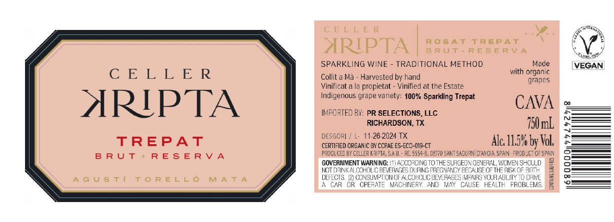 TABC label artwork for CELLER KRIPTA TREPAT CAVA