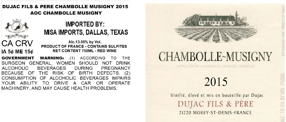 TABC label artwork for DUJAC FILS & PERE CHAMBOLLE MUSIGNY